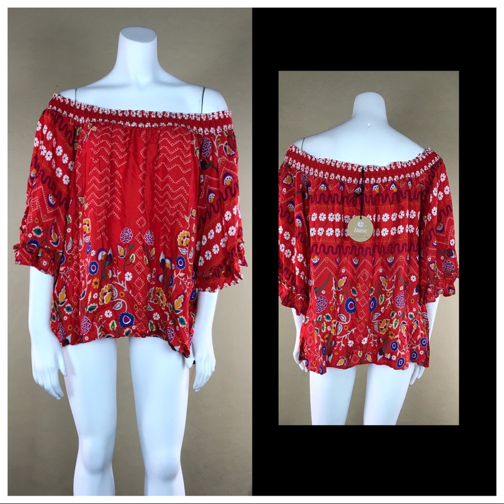 JAASE AUSTRALIAN BELL RUFFLE SLEEVES FLORAL RAYON